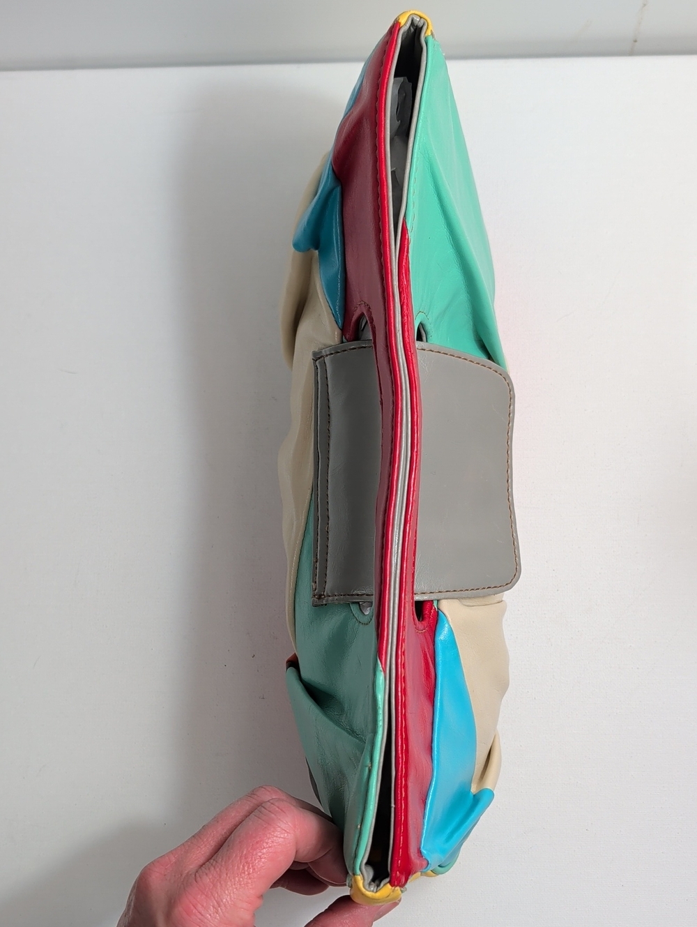 Vintage Bonita Multi-Color Patchwork Colorblock Clutch Bag - Picture 7 of 8